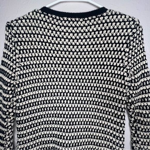 CAbi Coco Waffle Knit White/Black Striped Button Up Women’s Cardigan Size S - Picture 6 of 10